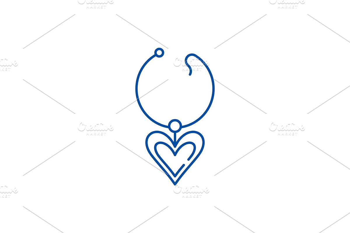 Love necklace line icon concept in Illustrations - product preview 8