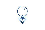 Love necklace line icon concept