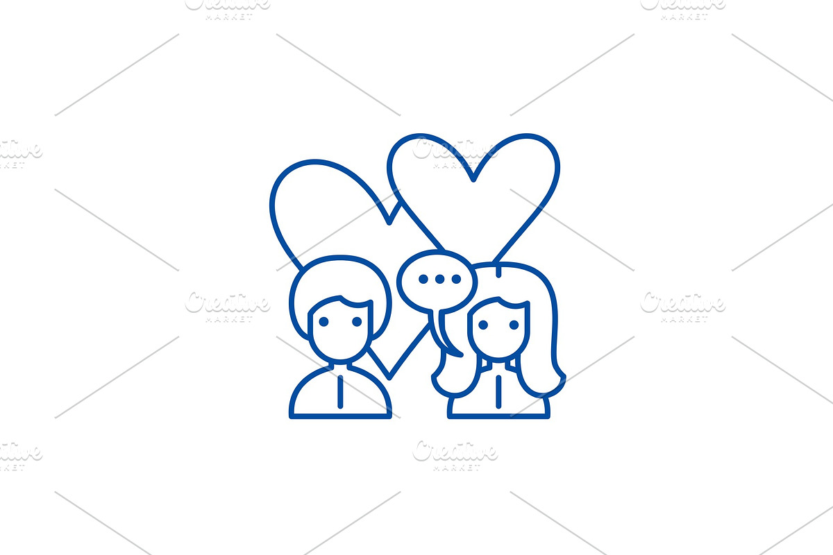 Love relationship line icon concept in Illustrations - product preview 8
