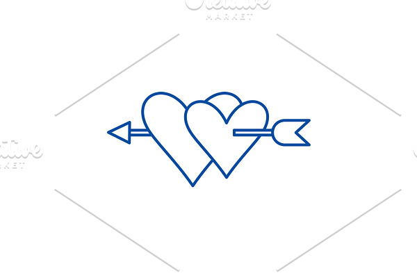 Love symbol line icon concept. Love
