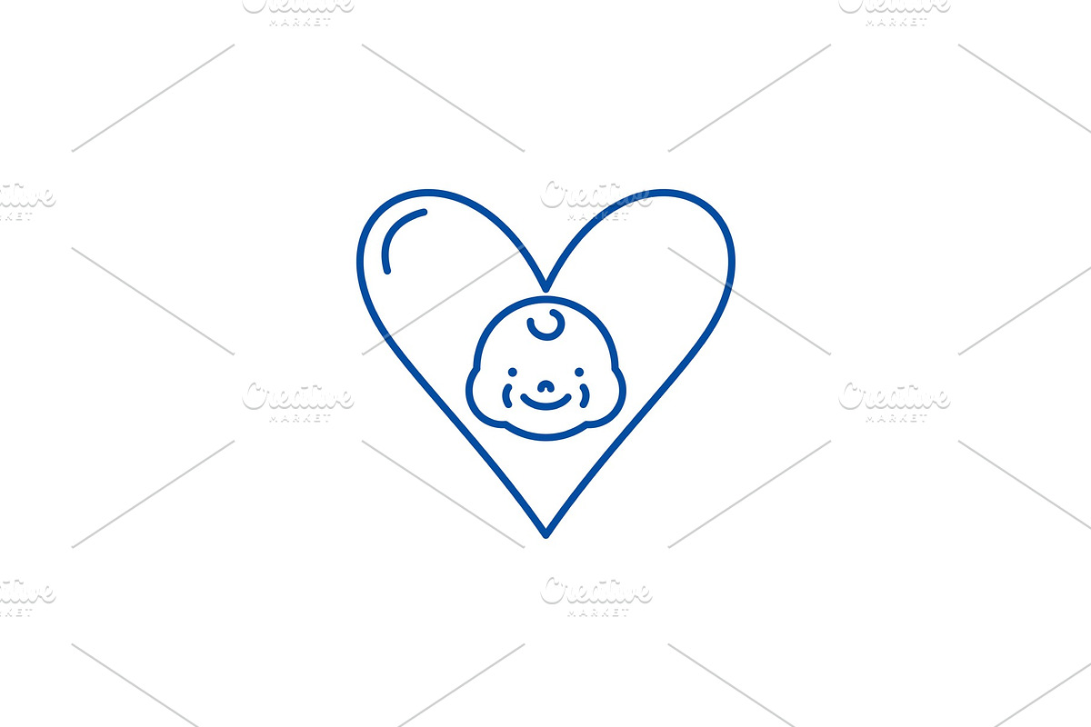 Love to child line icon concept in Illustrations - product preview 8