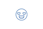 Love you emoji line icon concept