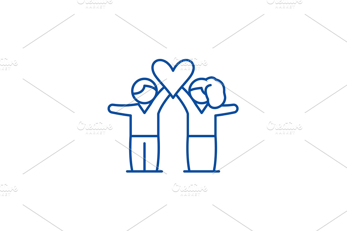 Lovers line icon concept. Lovers in Illustrations - product preview 8