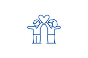 Lovers line icon concept. Lovers