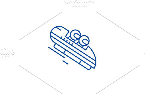 Luge line icon concept. Luge flat