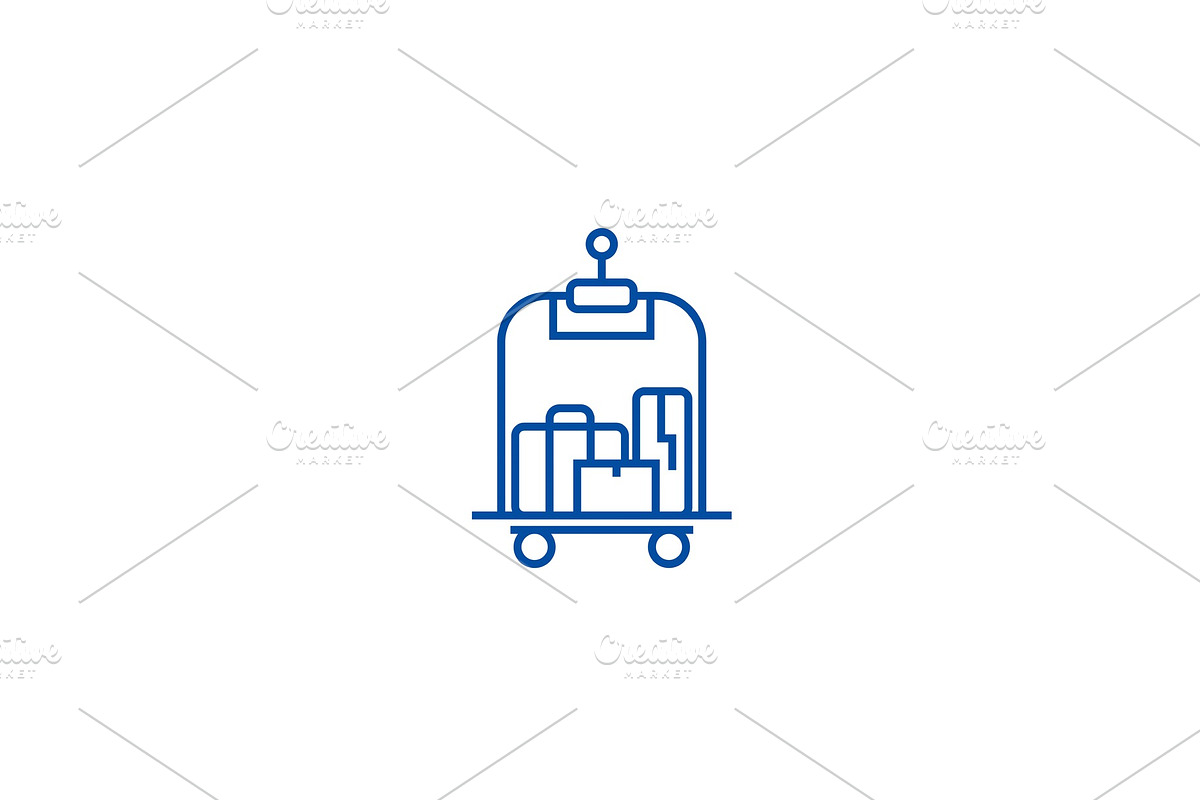 Luggage in hotel line icon concept in Objects - product preview 8