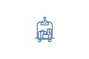 Luggage in hotel line icon concept