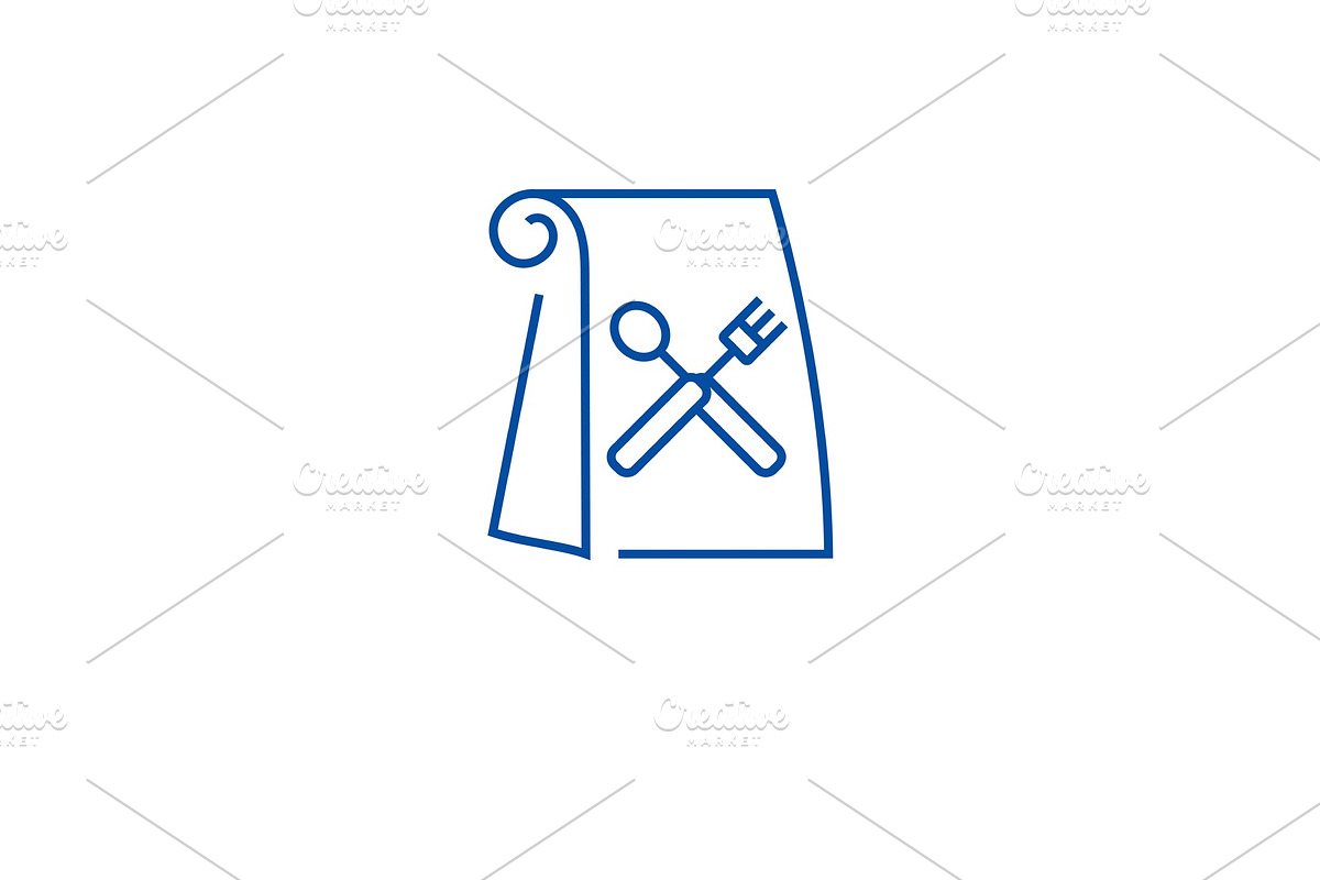 Lunch bag line icon concept. Lunch in Illustrations - product preview 8