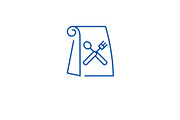 Lunch bag line icon concept. Lunch
