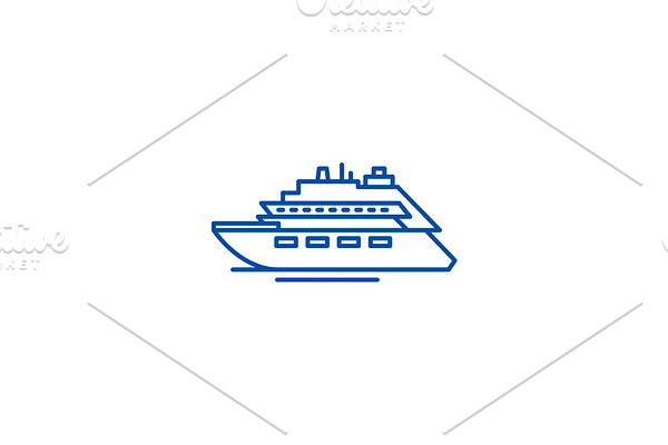 Luxury yacht line icon concept
