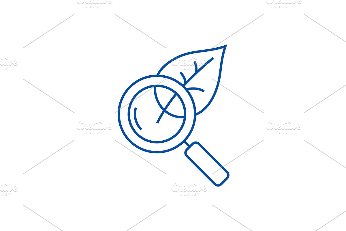Magnifier glass with leaf,biology in Illustrations - product preview 8