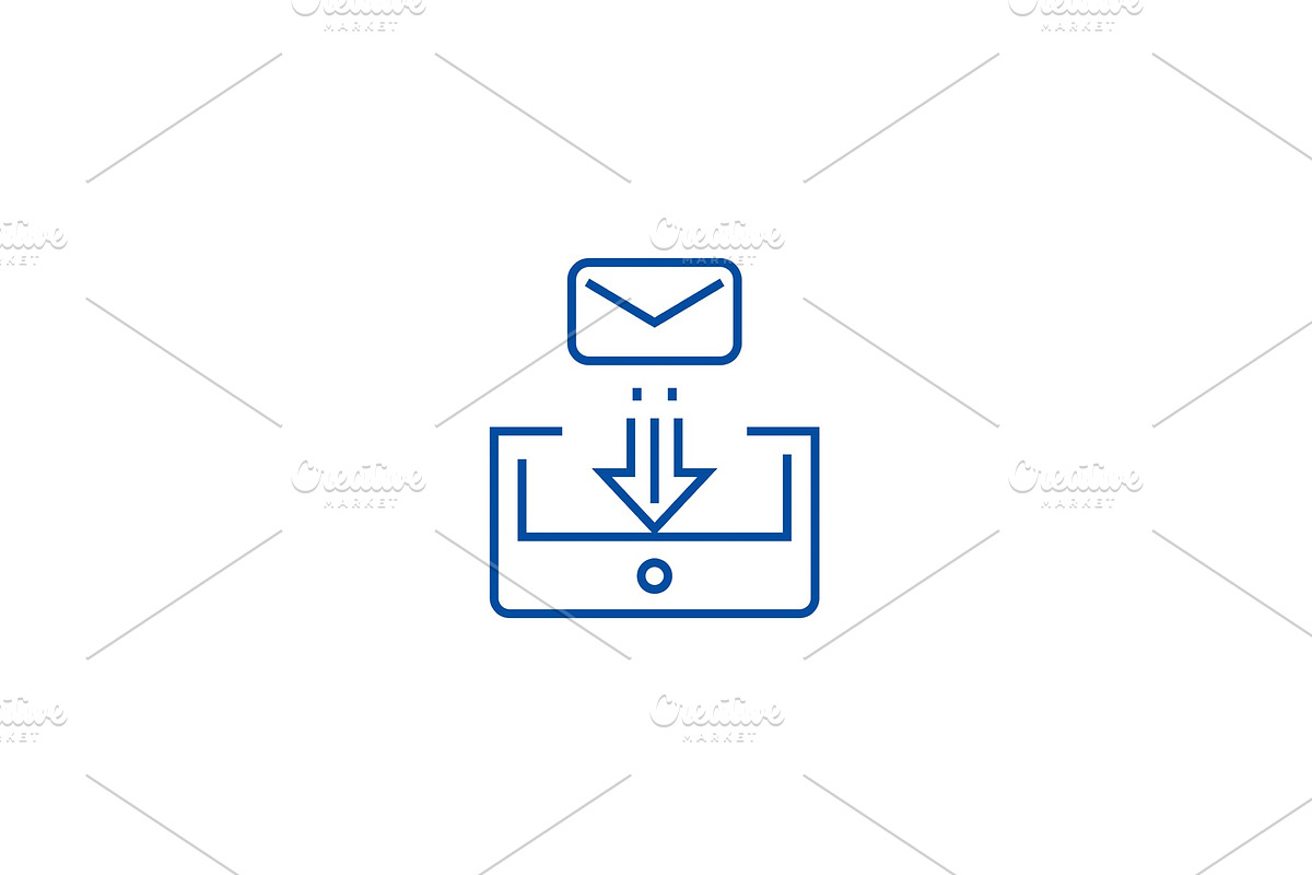 Mail box post line icon concept in Illustrations - product preview 8