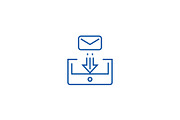 Mail box post line icon concept