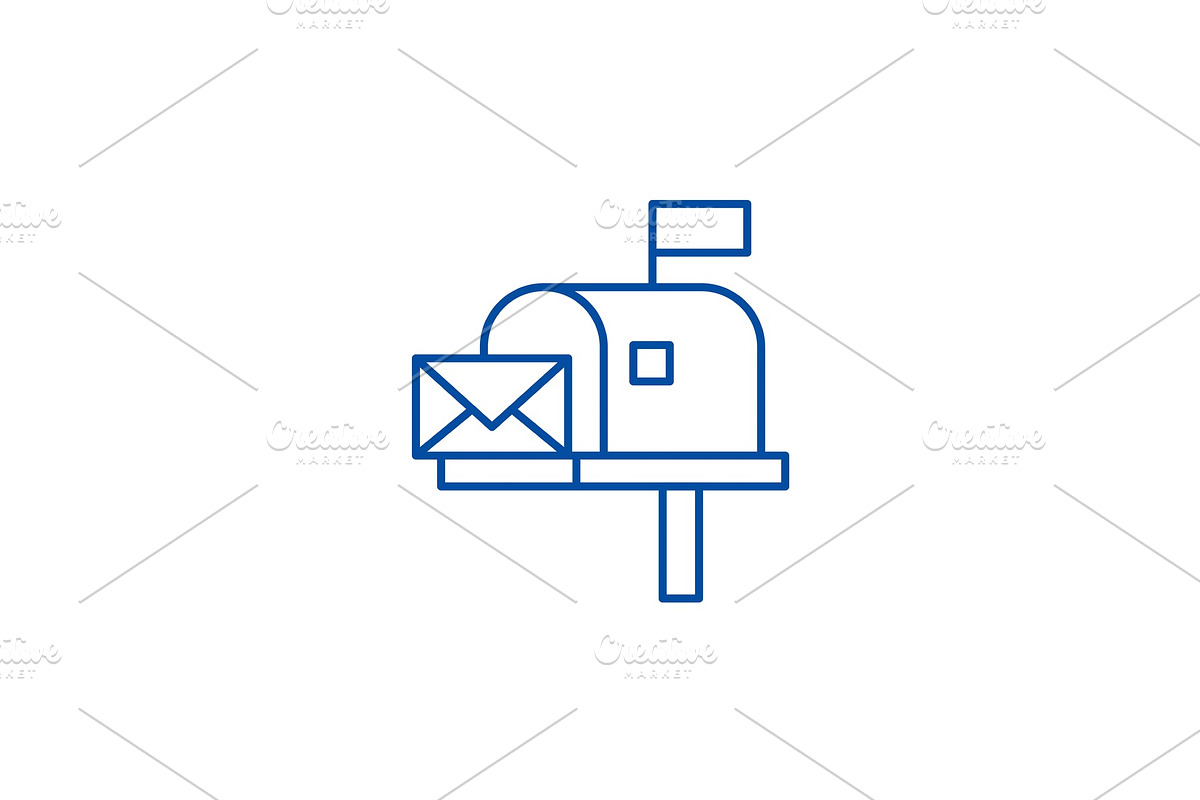 Mailbox line icon concept. Mailbox in Objects - product preview 8