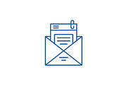 Mailing list line icon concept