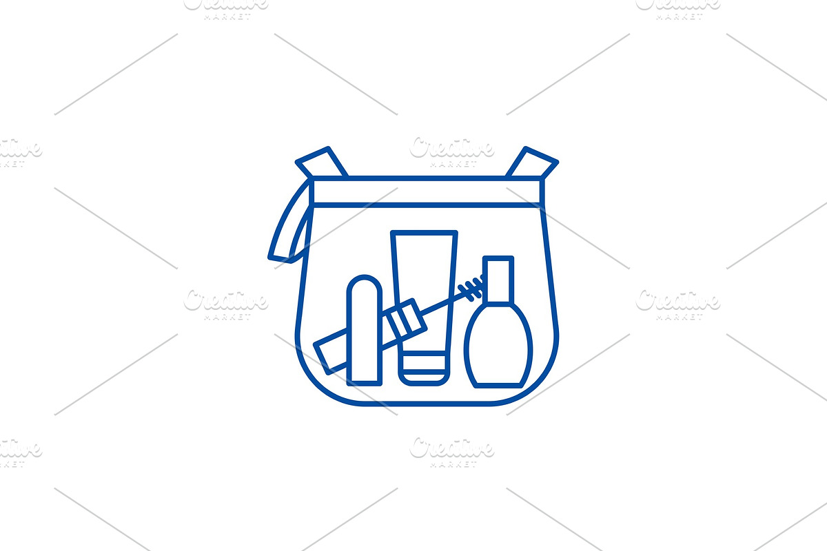 Makeup bag line icon concept. Makeup in Illustrations - product preview 8