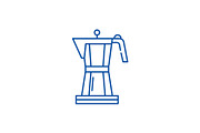 Making coffee line icon concept