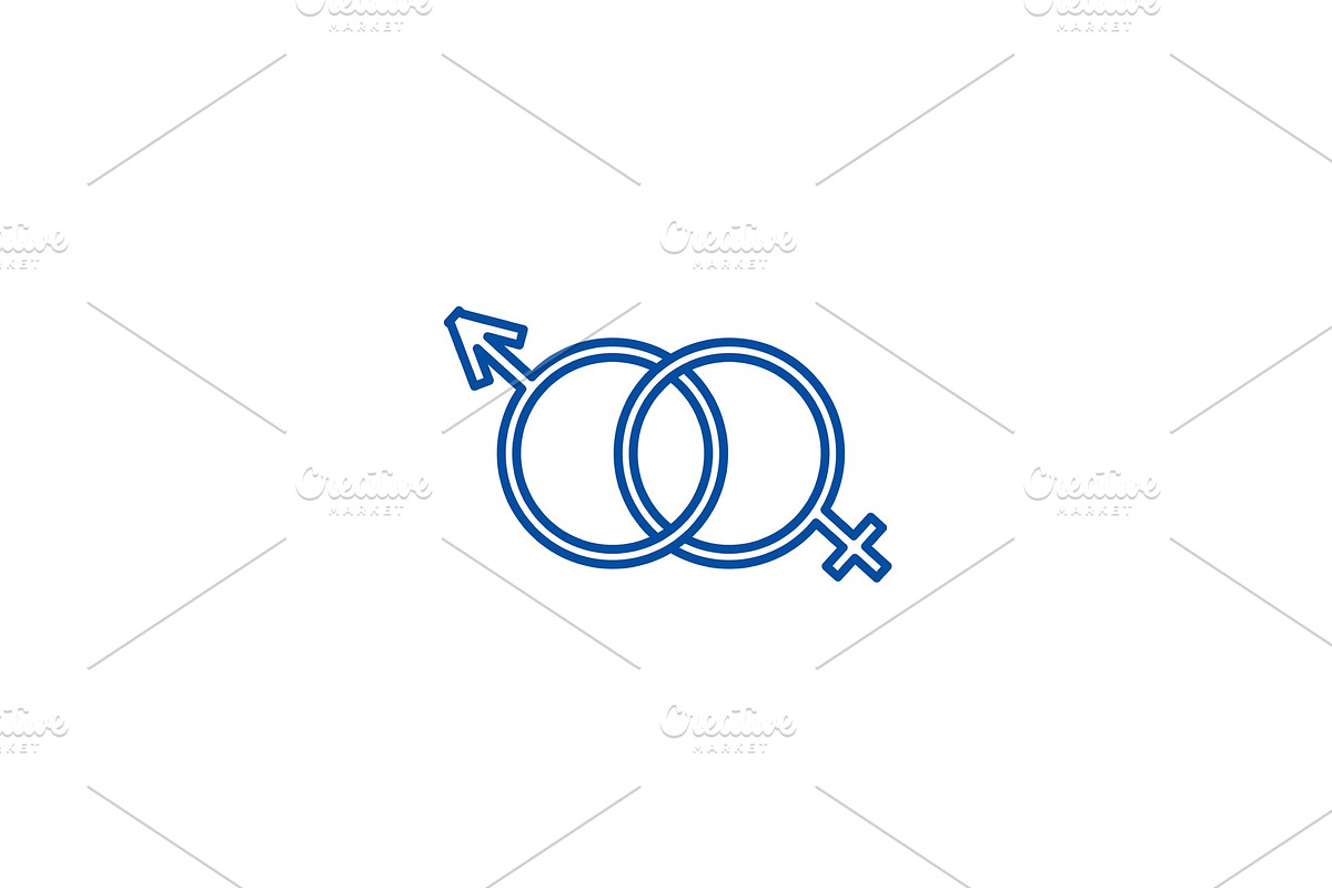 Male and female genders line icon in Illustrations - product preview 8