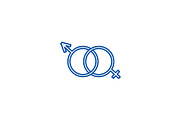 Male and female genders line icon