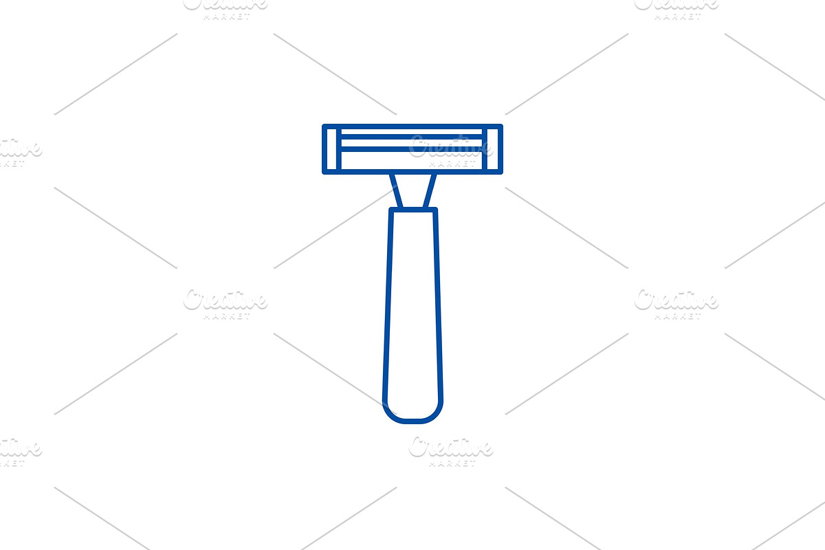 Male razor line icon concept. Male in Illustrations - product preview 8
