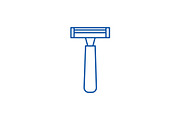 Male razor line icon concept. Male