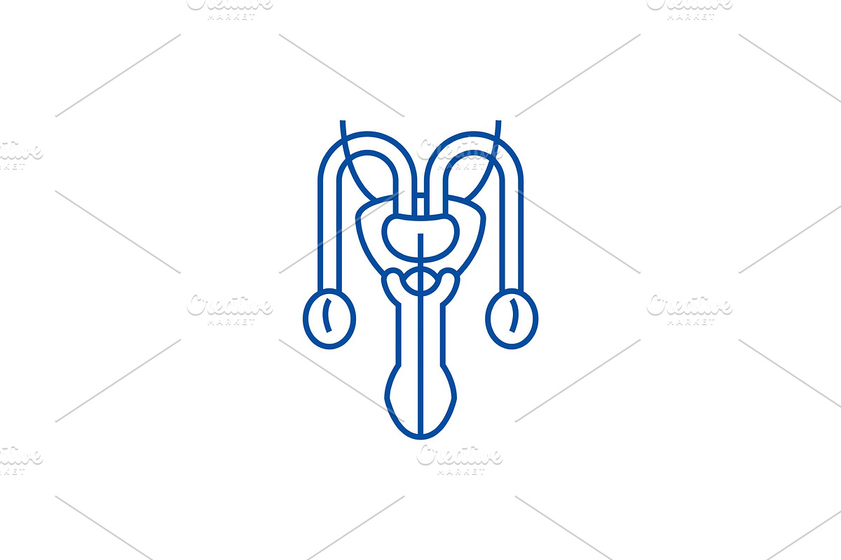 Male sexual organs line icon concept in Objects - product preview 8
