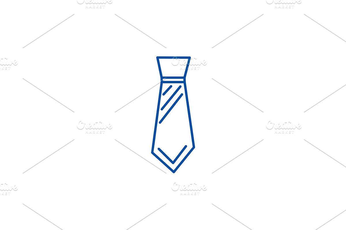Male tie line icon concept. Male tie in Illustrations - product preview 8