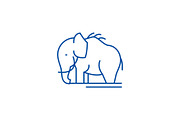 Mammoth line icon concept. Mammoth