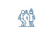 Man and woman are dancing line icon