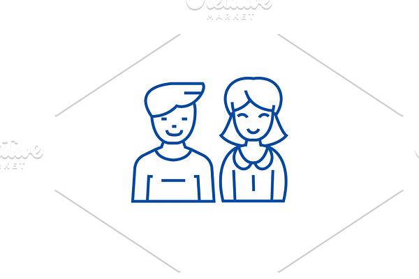 Man and woman, line icon concept