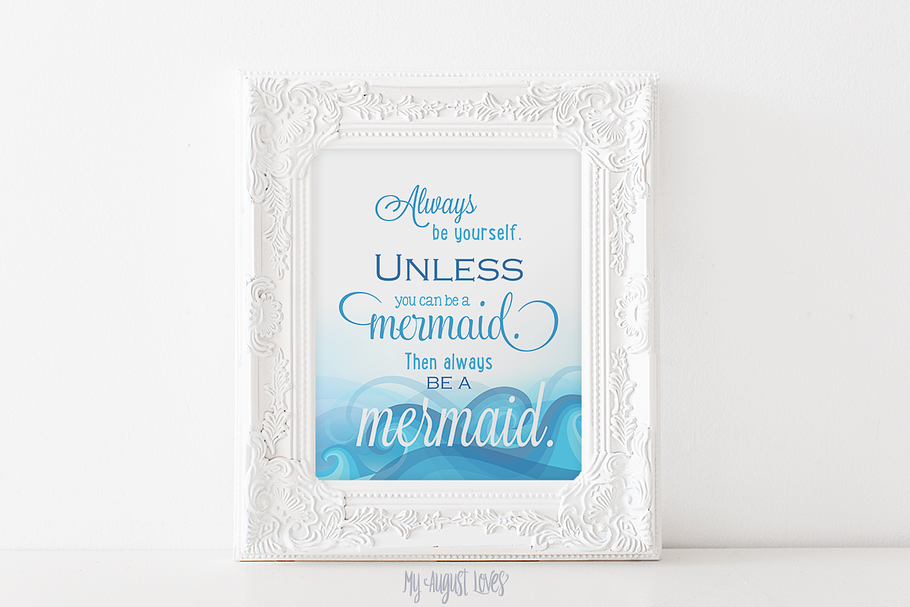 Always Be A Mermaid Quote - Ocean in Graphics - product preview 8