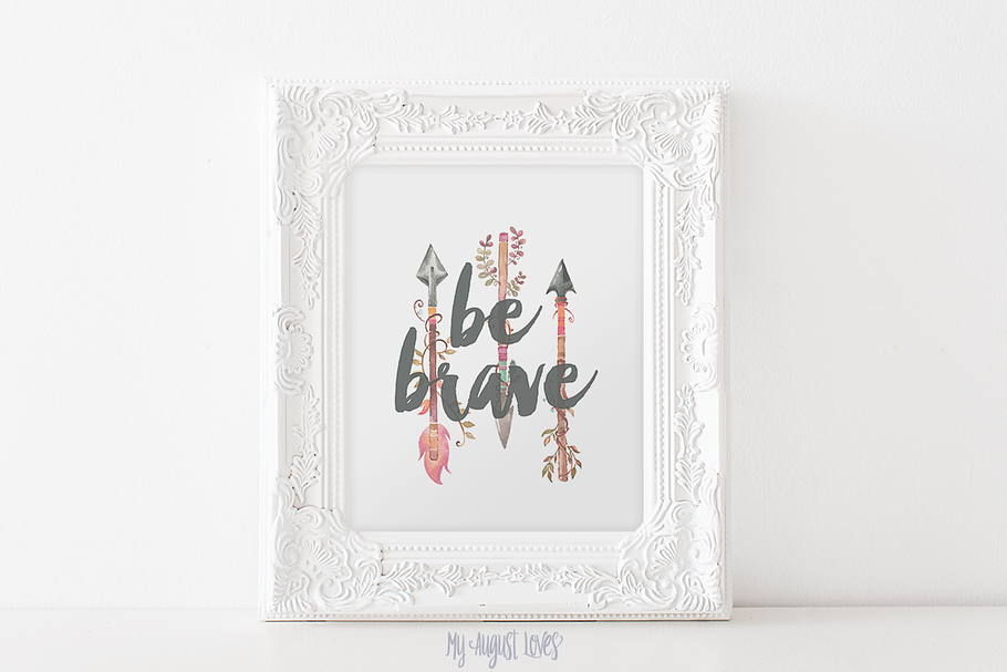 Arrow Be Brave Quote Printable Art in Graphics - product preview 8