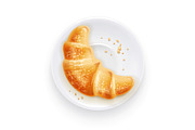 Croissant on plate. Traditional.