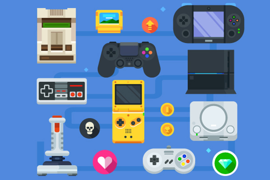The gamer icon set in Illustrations - product preview 8