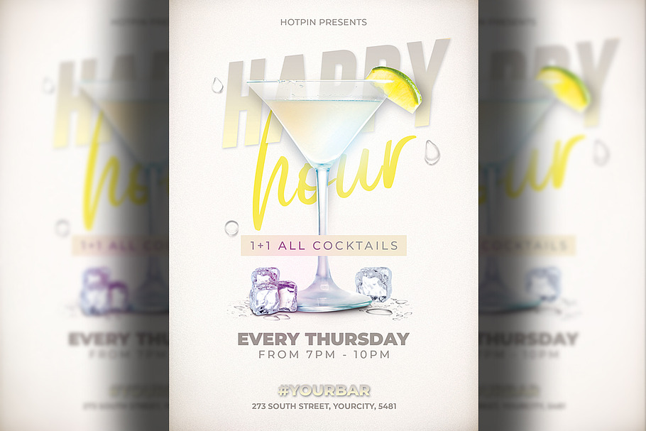 Summer Happy Hour Flyer in Flyer Templates - product preview 8
