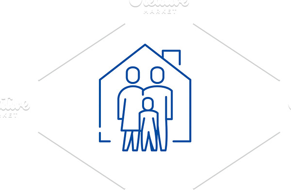 Family comfort line icon concept