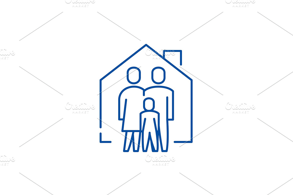 Family comfort line icon concept in Illustrations - product preview 8