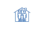 Family house line icon concept