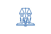 Family rights line icon concept