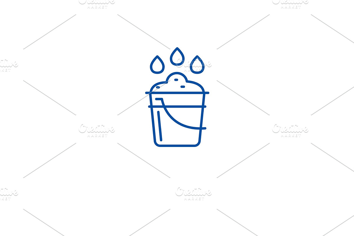 Farm bucket line icon concept. Farm in Illustrations - product preview 8