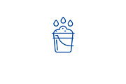 Farm bucket line icon concept. Farm