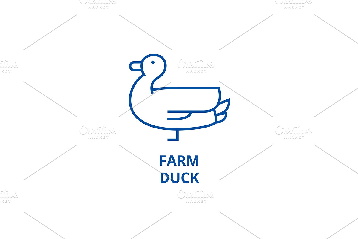 Farm duck line icon concept. Farm in Illustrations - product preview 8
