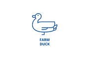 Farm duck line icon concept. Farm