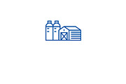 Farm, barn, silo line icon concept