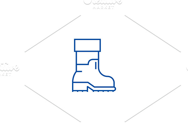 Farmer boots line icon concept