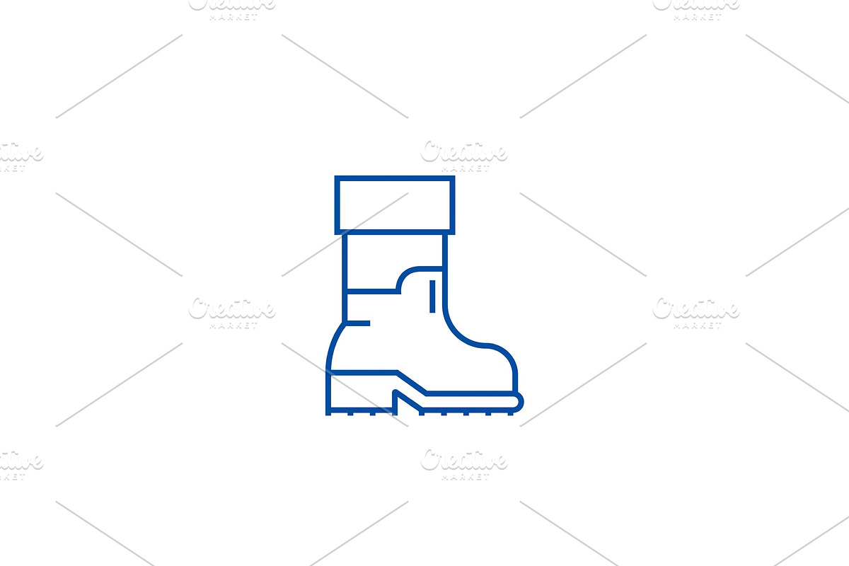 Farmer boots line icon concept in Illustrations - product preview 8