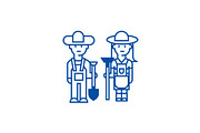 Farmers,woman and man with tools