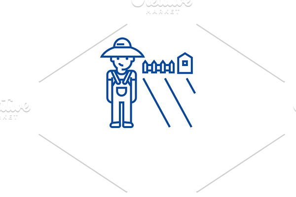 Farming and gardening line icon
