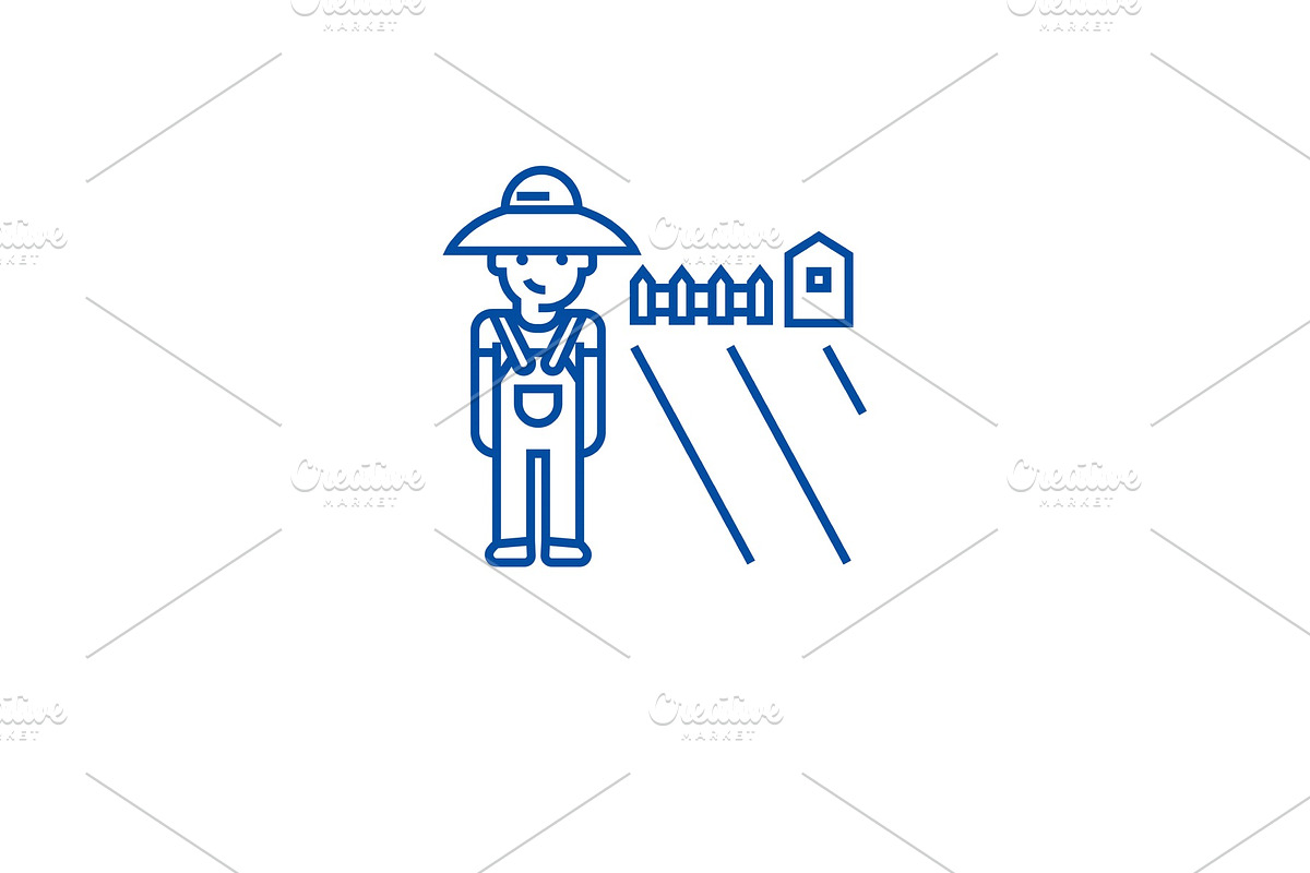 Farming and gardening line icon in Illustrations - product preview 8