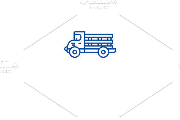 Farming truck line icon concept